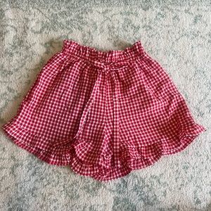 Red gingham shorts
